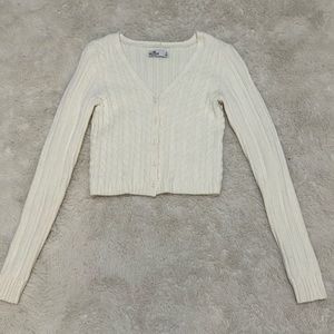 cream Hollister fitted cardigan